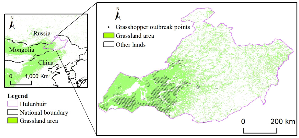 Spatial distribution of Hulunbuir Grassland