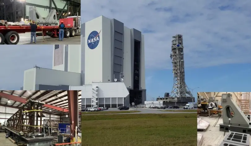 Second SLS Mobile Launcher preps for construction as hardware arrives at KSC