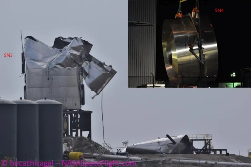 Starship SN3 failure due to bad commanding. SN4 already under construction