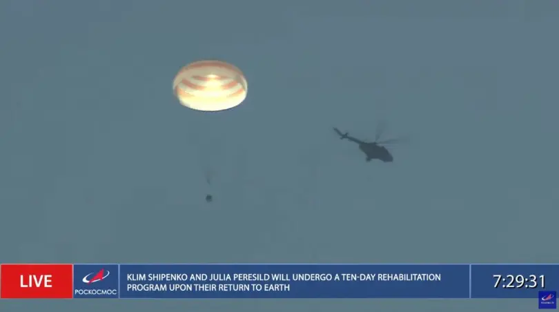 Soyuz MS-18 touchdown in Kazakhstan