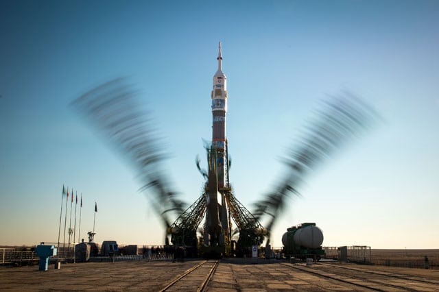 Soyuz Launched to ISS Carrying Olympic Torch