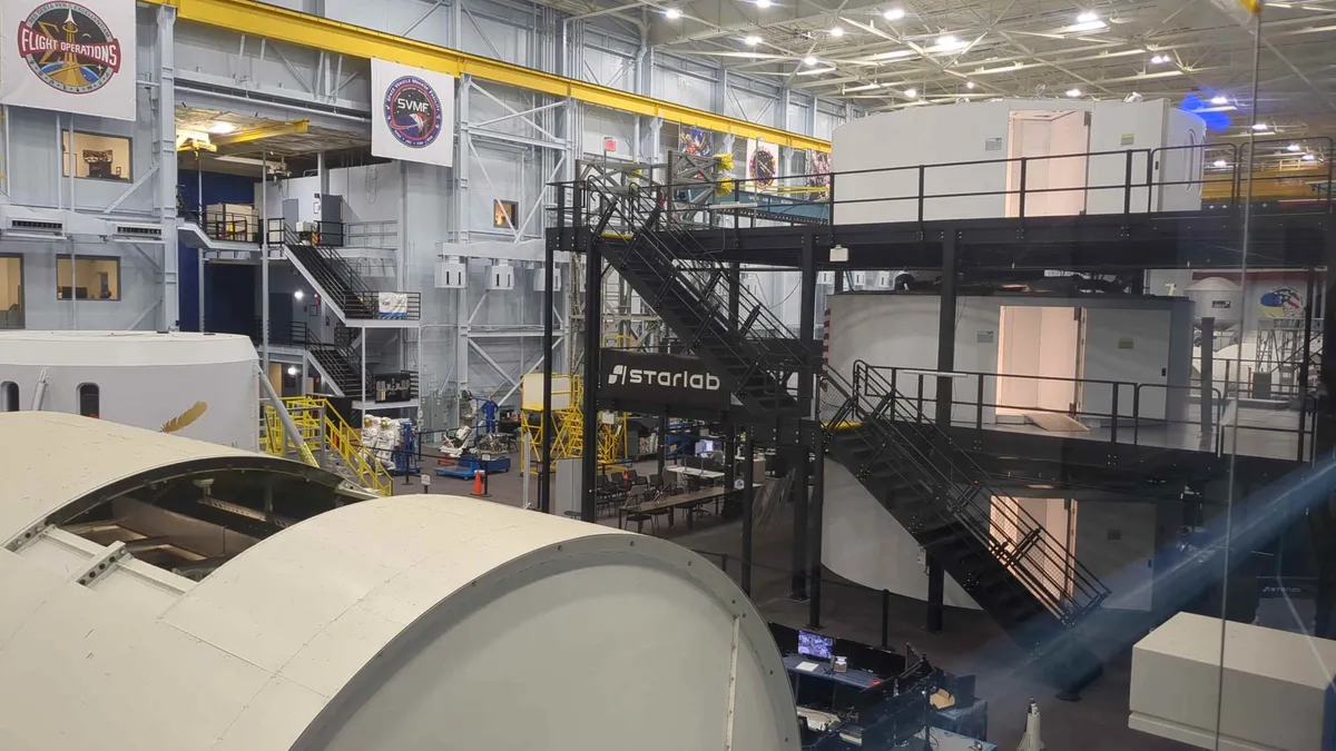 A view inside Building 9 at NASA's Johnson Space Center in Houston. (Image credit: Elizabeth Howell/Future)