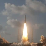 An Ariane 6 rocket launches the MTG-I2 weather satellite from Kourou, French Guiana on Aug. 27, 2026. (Image credit: Arianespace)