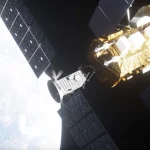 Artist's illustration of Katalyst Space Technologies' LINK spacecraft meeting up with NASA's Swift space telescope in Earth orbit. (Image credit: NASA)