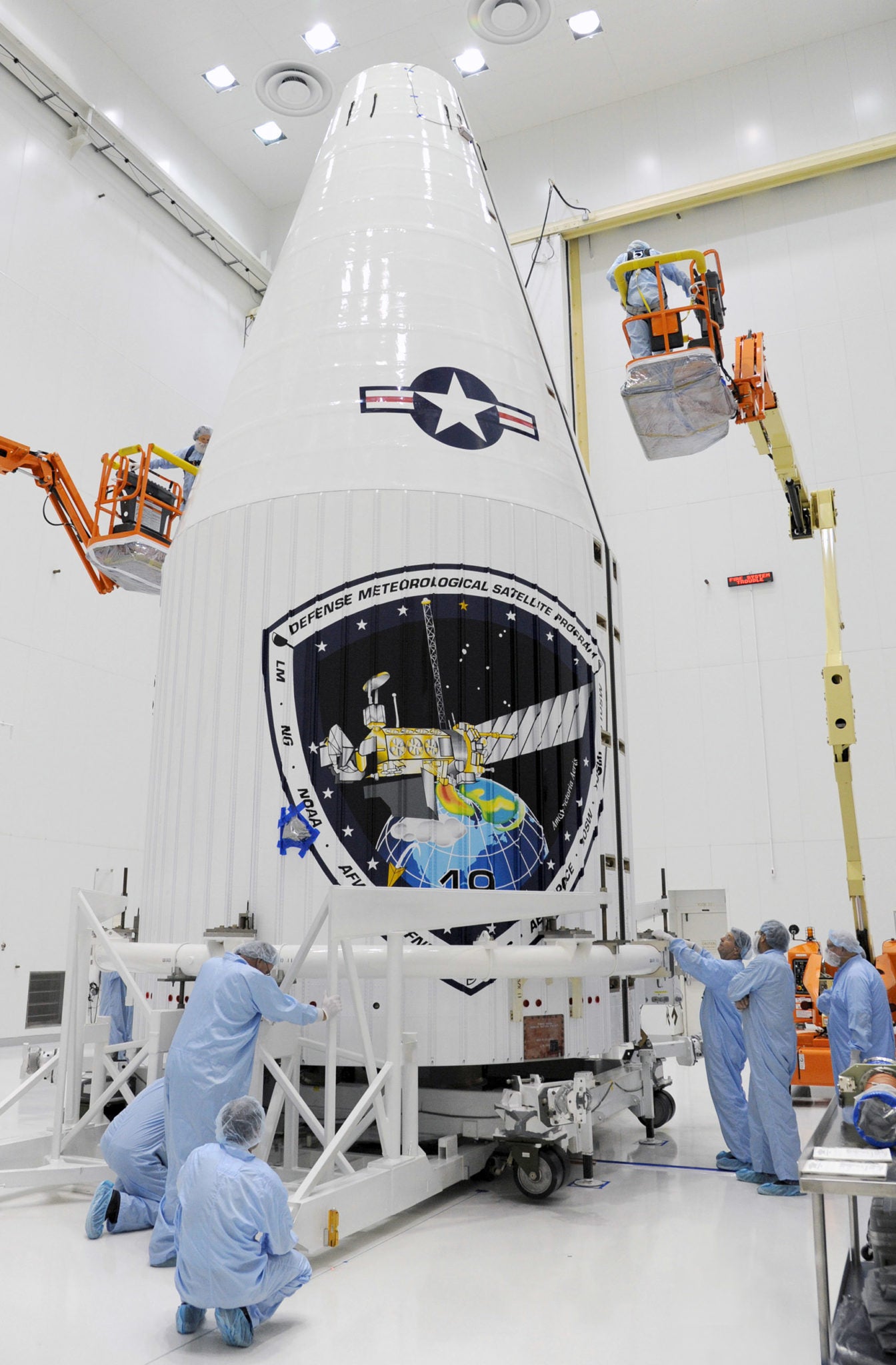 Lockheed Martin DMSP Satellite Encapsulated for April Launch