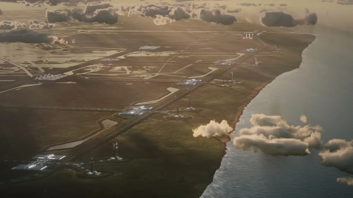 Illustration of SpaceX's planned Starbase Louisiana site, which the company says will support thousands of Starship launches per year. (Image credit: SpaceX)