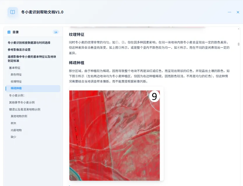 The crop interpretation knowledge base and reference cases assist reviewers in assessing difficult polygons.