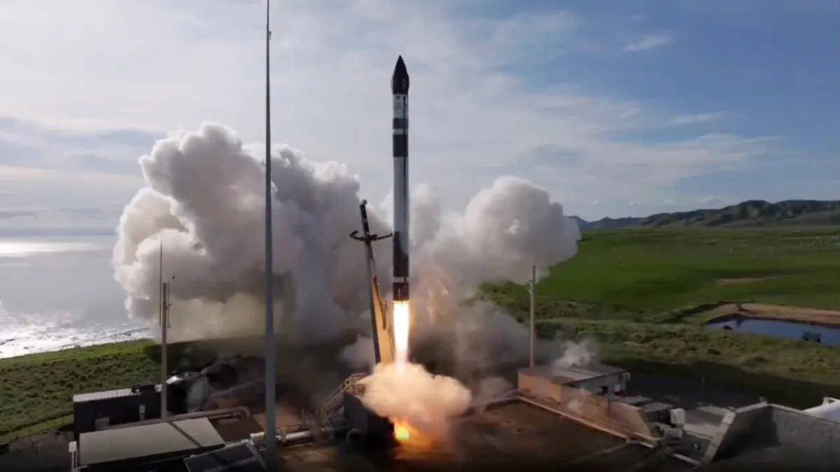 A Rocket Lab Electron rocket launches a Strix Earth-observing radar satellite for the Japanese company Synspective on Sept. 18, 2026. (Image credit: Rocket Lab)