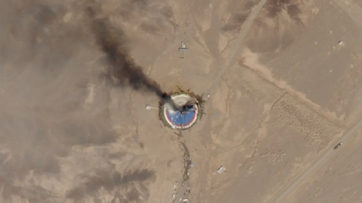 A SkySat Earth-observation satellite operated by the California company Planet spotted the wreckage of a failed launch out of Iran's Imam Khomeini Space Center on Aug. 29, 2019. (Image credit: Planet Labs, Inc.)