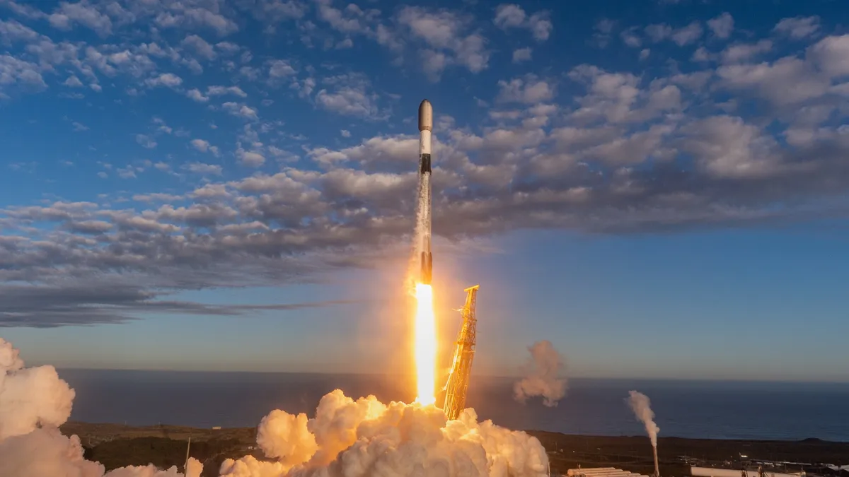 A SpaceX Falcon 9 rocket launches 27 Starlink satellites into orbit from Vandenberg Space Force Base in California on Sept. 6, 2026. (Image credit: SpaceX)