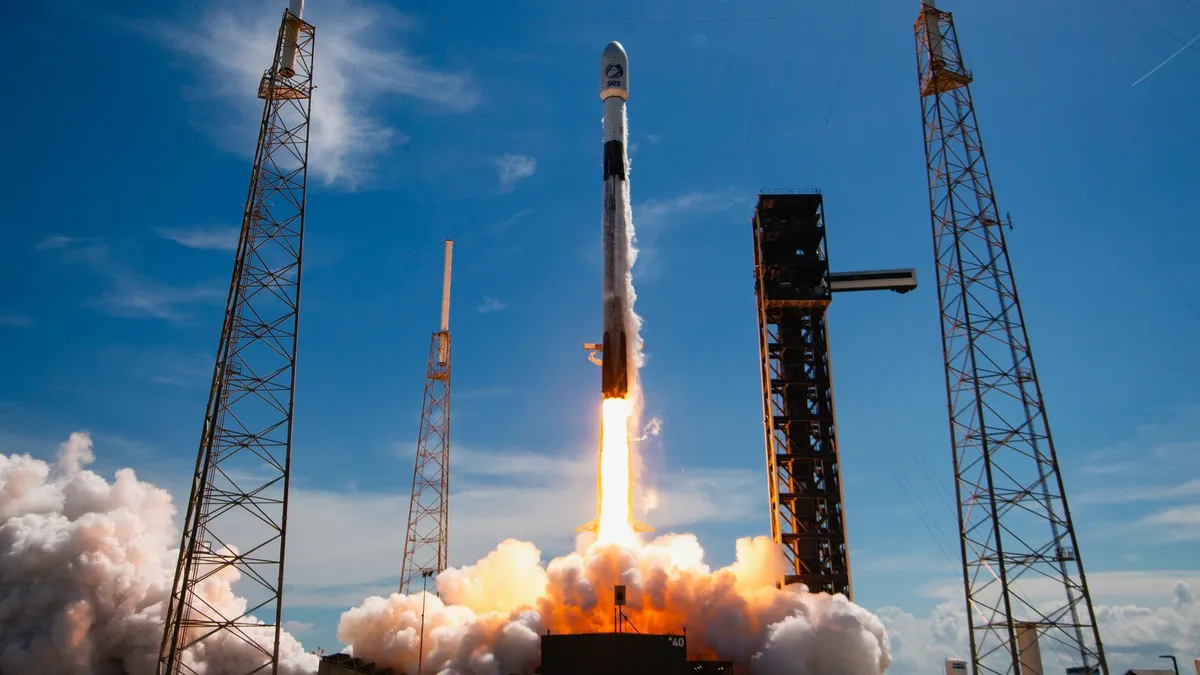 A SpaceX Falcon 9 rocket launches three O3b mPOWER satellites for the telecom company SES from Florida on Sept. 13, 2026. (Image credit: SpaceX)