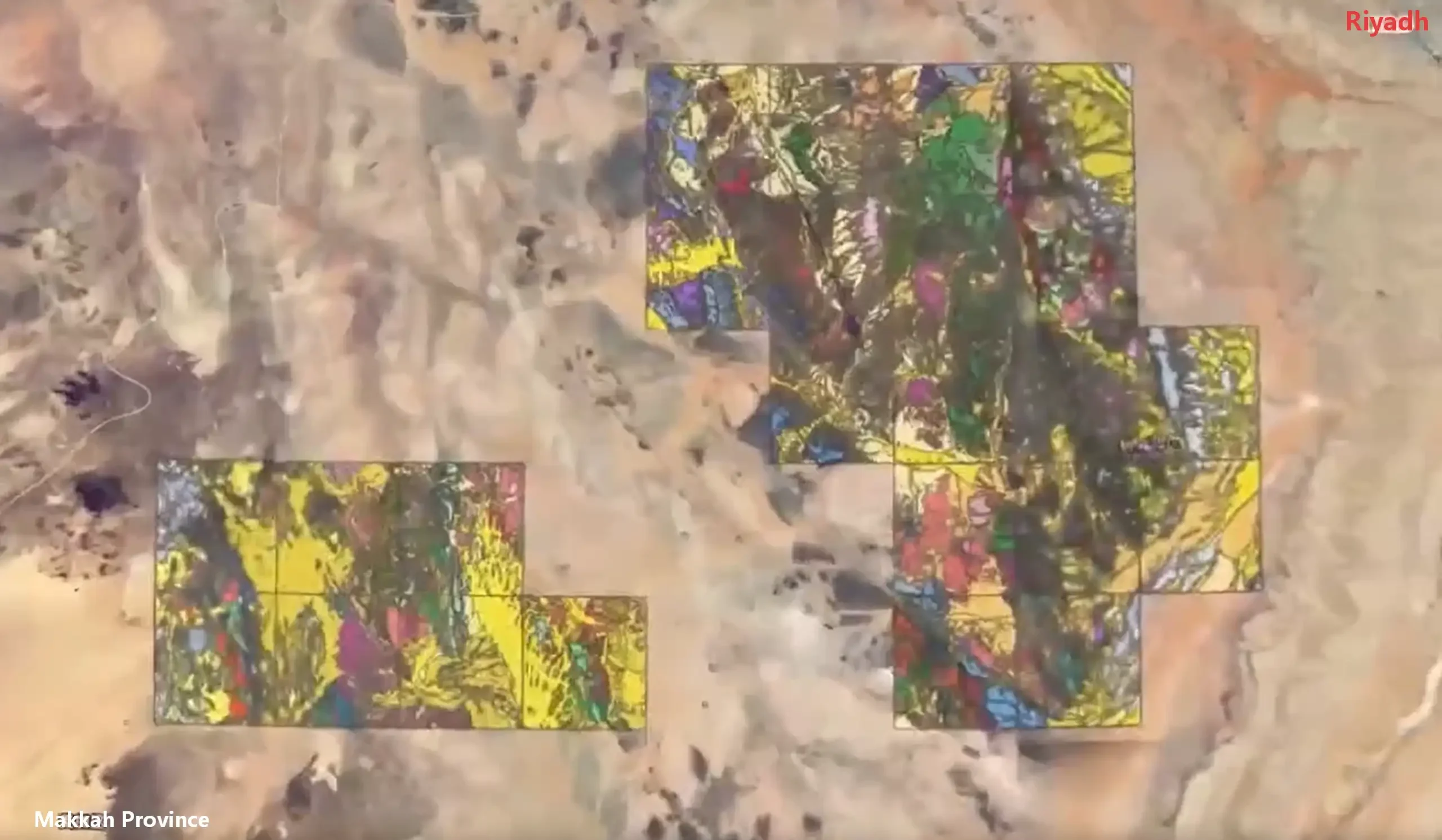 Area Covered by the First Batch of Geological Mapping Results