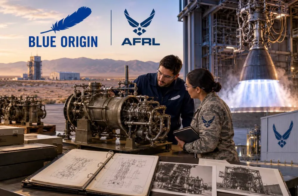 Blue Origin to Study Historic AFRL Rocket Engine Hardware Under Expanded CRADA