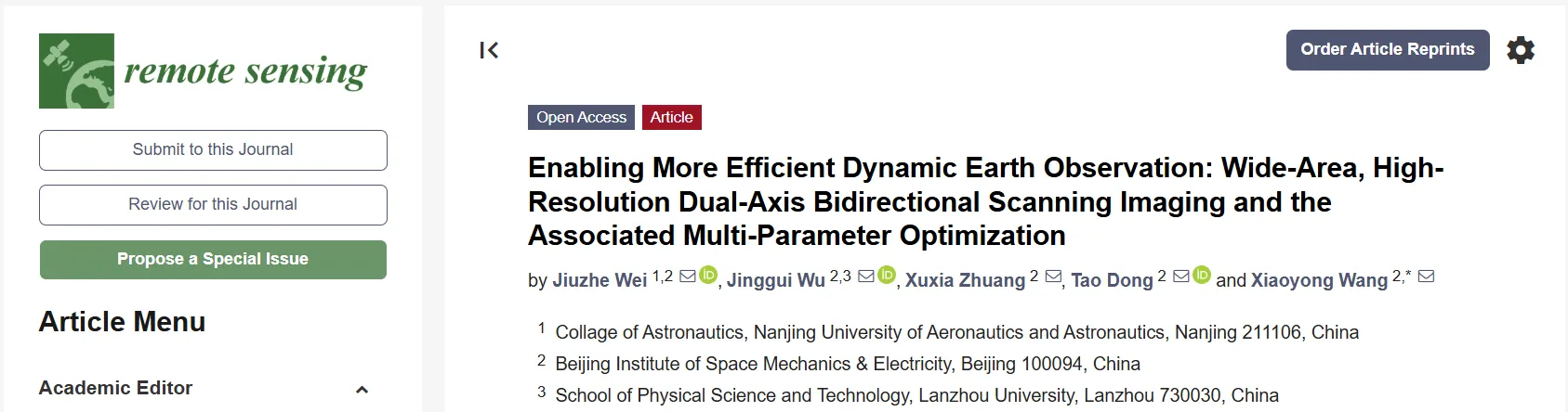 Enabling More Efficient Dynamic Earth Observation: Wide-Area, High-Resolution Dual-Axis Bidirectional Scanning Imaging and the Associated Multi-Parameter Optimization