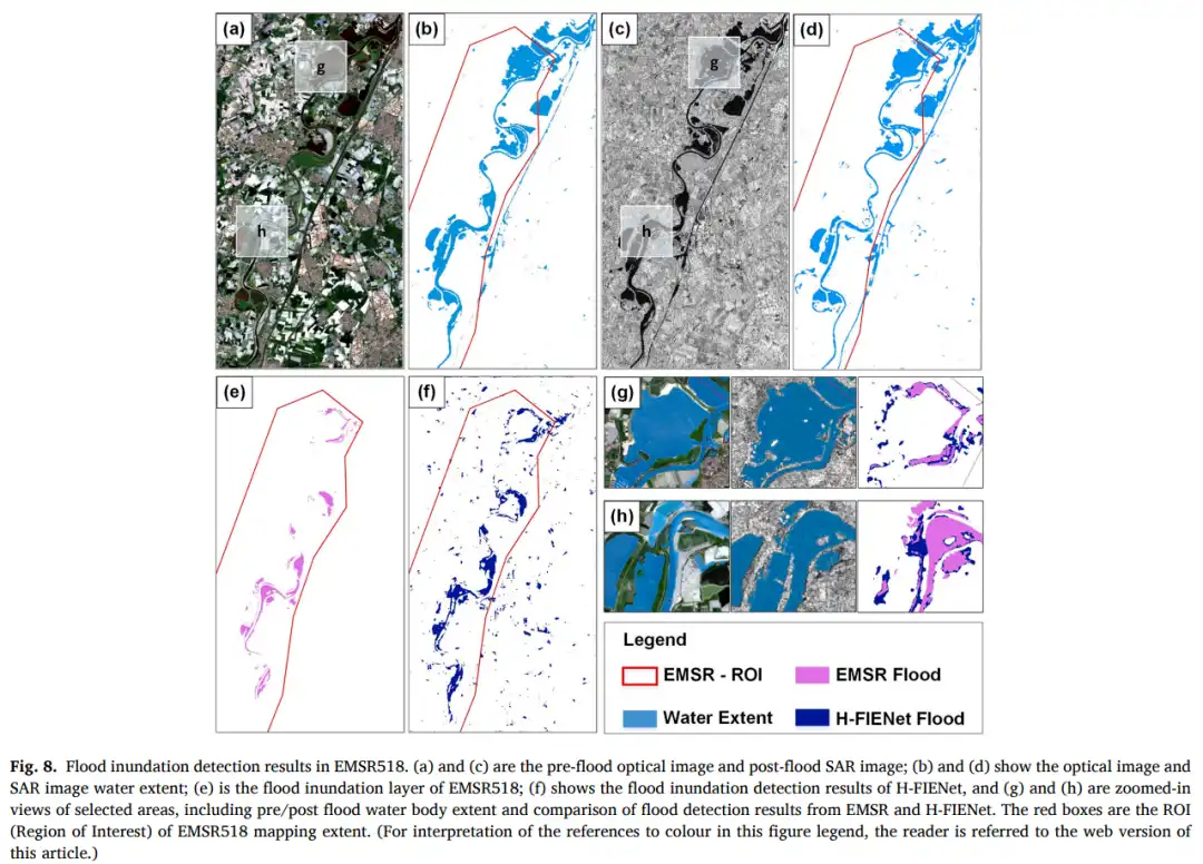 Flood inundation detection results in EMSR518.