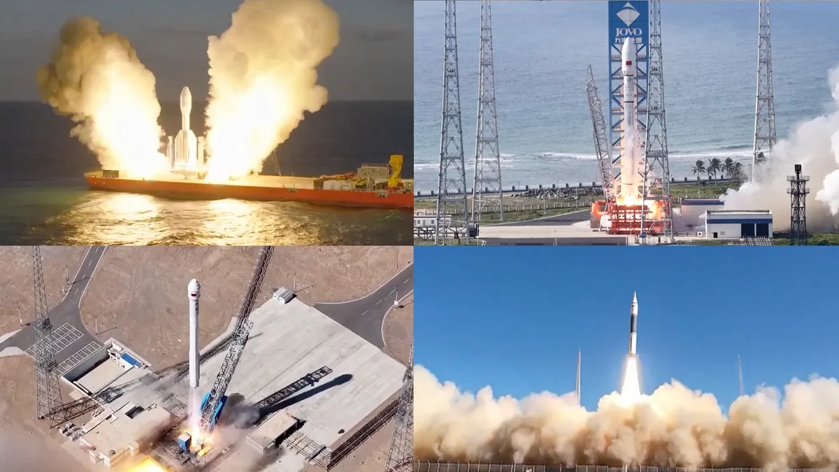Four different Chinese rockets launched successfully over a 45-hour span from Sept. 15 to Sept. 16, 2026. (Image credit: CCTV)