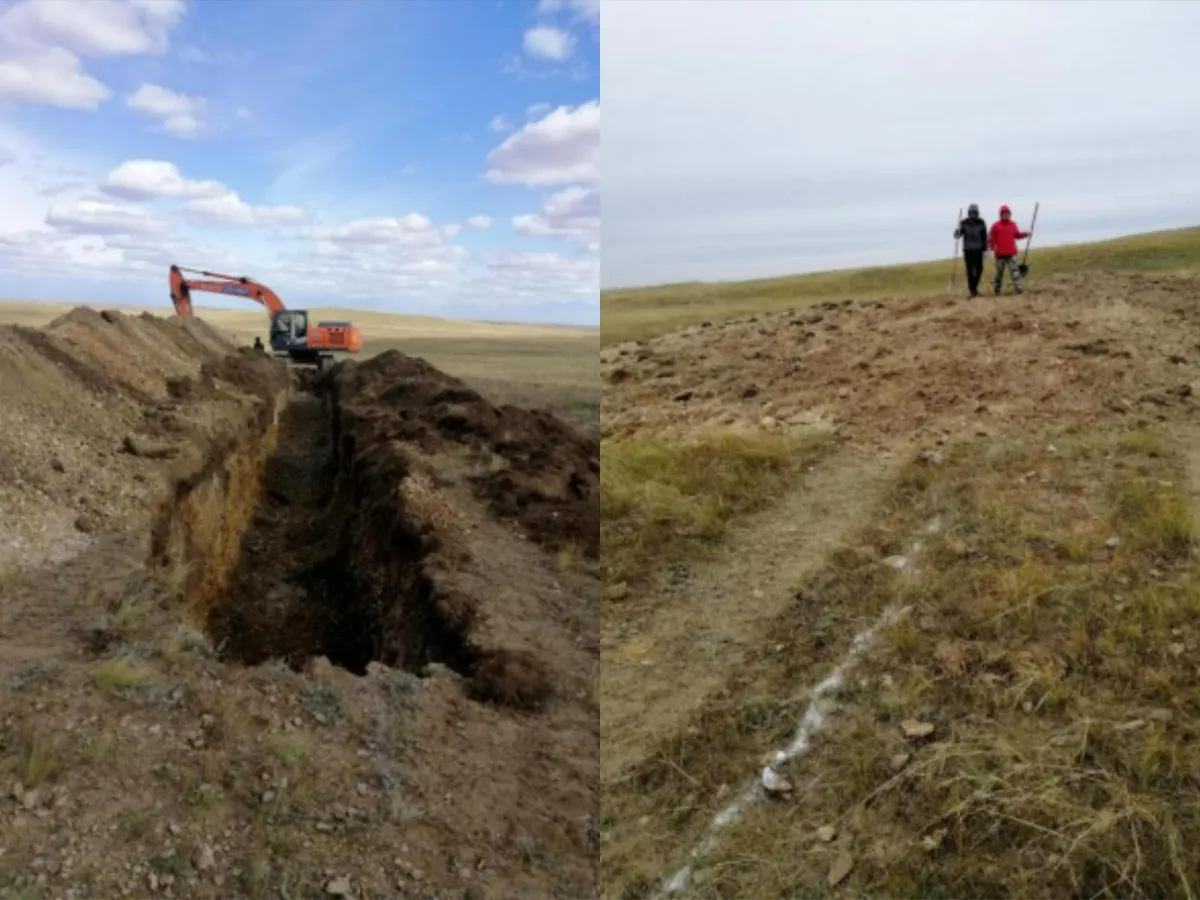 Green trenching, with the original surface restored after construction