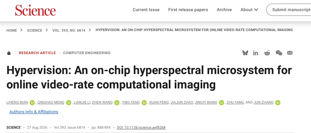 Hypervision An on-chip hyperspectral microsystem for online video-rate computational imaging