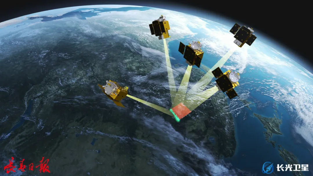 Illustration of a five-satellite Jilin-1 formation