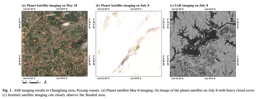 SAR imaging results in Changjiang area, Poyang county.