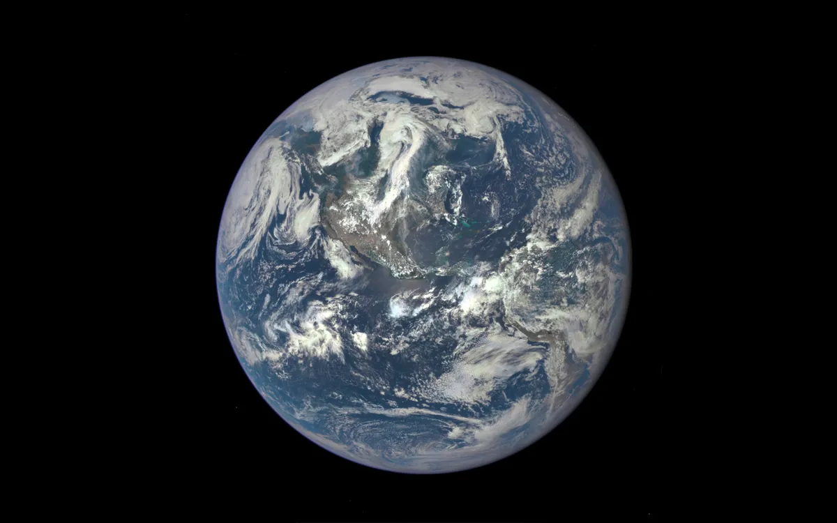 The U.S. government's Deep Space Climate Observatory (DSCOVR) satellite captured its first view of the entire sunlit side of Earth from one million miles away on July 6, 2015. (Image credit: NASA)