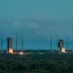 Wenchang Space Launch Site at night. Photo by Du Xinxin.